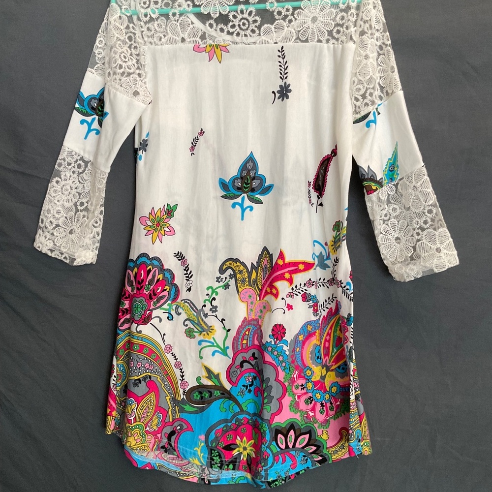 Reborn Retro Print Dress NWT Medium - Picture 4 of 6